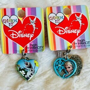 LOT OF 2 CHARM IT! High IntenCITY DISNEY OLAF LOCKET & ELSA ￼